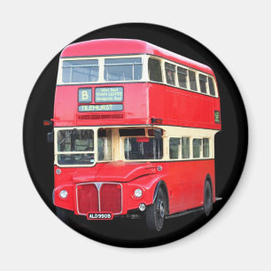 Oude rode Londense bus van rond 1950 Magneet