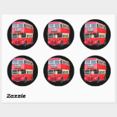 Oude rode Londense bus van rond 1950 Ronde Sticker (Vel)