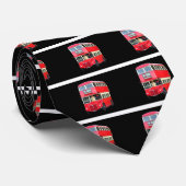 Oude rode Londense bus van rond 1950 Stropdas (Opgerold)