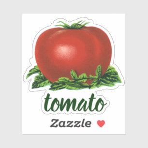 Oude rode rijpe tomaat, groenten en fruit sticker