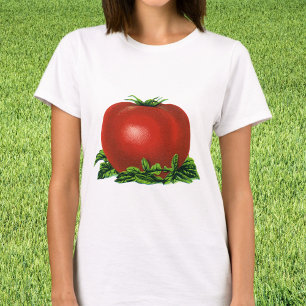 Oude rode rijpe tomaat, groenten en fruit t-shirt