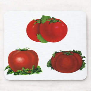 Oude rode rijpe tomaten eten, fruit, groenten muismat