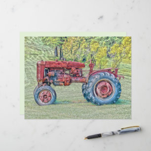oude rode, roodroterende Boerderij trekker