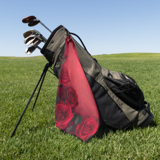 Oude Rode Rozen Aangepaste Naam Golfhanddoek (Groen)