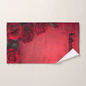 Oude Rode Rozen Aangepaste Naam Handdoek (Handdoek)