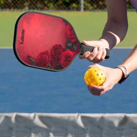 Oude Rode Rozen Aangepaste Naam Pickleball Paddle (Insitu)
