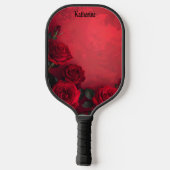 Oude Rode Rozen Aangepaste Naam Pickleball Paddle (Achterkant)
