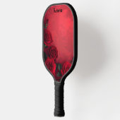 Oude Rode Rozen Aangepaste Naam Pickleball Paddle (Links)