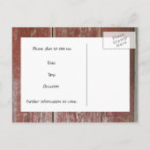 Oude rode schuur Hout Save the Date Aankondigingskaart (Achterkant)