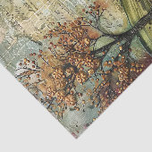 OUDE RODE SCHUUR IN DE HERFST DECOUPAGE TISSUEPAPIER (Detail)