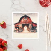 Oude Rode Schuur Landelijke Landelijke Bruiloft Servet (Insitu)