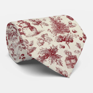Oude rode toile kerst botanische - hulst stropdas