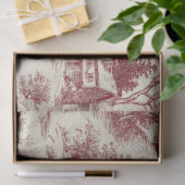 Oude Rode Toile Kerst Village - Sinterklaas Tissuepapier (Geschenk)