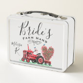 Oude Rode Tractor Heart Bride Boerderij Hand (Achterkant)