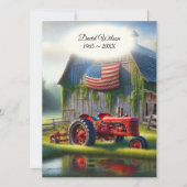 Oude rode tractor met Amerikaanse vlag Kaart (Voorkant)