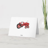 Oude rode tractor tekening kaart (Achterkant)