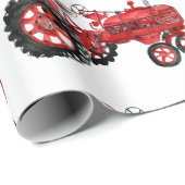 Oude rode trektekening cadeaupapier (Rol Hoek)