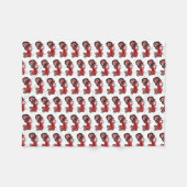 Oude rode trektekening fleece deken (Voorkant (Horizontaal))