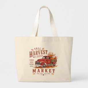 Oude Rode Truck Herfst Oogst Markt Pompoen Tote