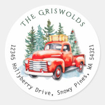 Oude Rode Truck Retouradres Kerstmailing