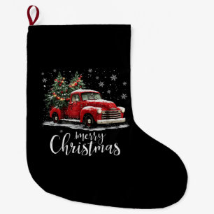 Oude Rode Truck Santa Boom Kerstmis Grappig Grote Kerstsok