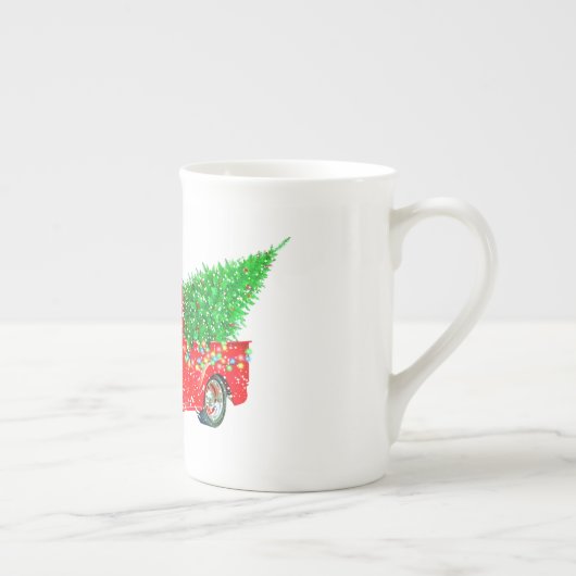 Oude Rode Vracht en Mok met kerstbomen (Rechts)