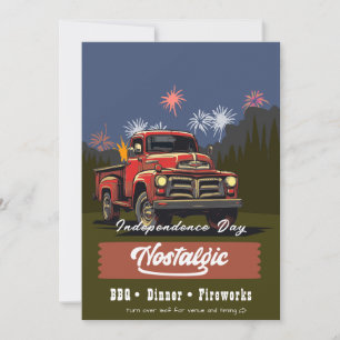 Oude rode vrachtwagen 4 juli BBQ en diner Kaart