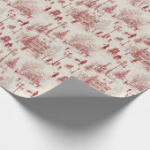 Oude rode winterscène cadeaupapier (Hoek)