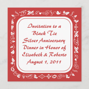 Oude Rode & Witte Uitnodigingen voor gevesdroogd l