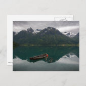 Oude roeiboot met bergen briefkaart (Voorkant / Achterkant)