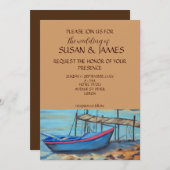 Oude roeiboot op stiits uitnodiging (Voorkant / Achterkant)