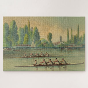 Oude Roeiers Wedstrijd Roeiboot Wedstrijd Canvas P Legpuzzel