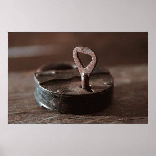 Oude roestige deurslot poster (Voorkant)