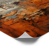 Oude Roestige Metaaltextuur van het Staal Poster (Hoek)