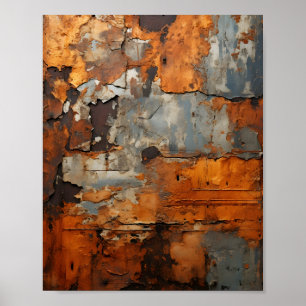 Oude Roestige Metaaltextuur van het Staal Poster