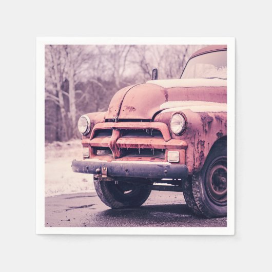 Oude roestige vrachtwagen servetten (Voorkant)