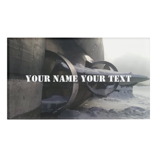 Oude roestonderzeeboot naambadge (Voorkant)