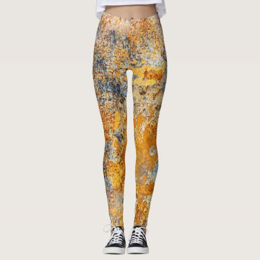 Oude roesttextuur, grunge metallic achtergrond. leggings (Voorkant)