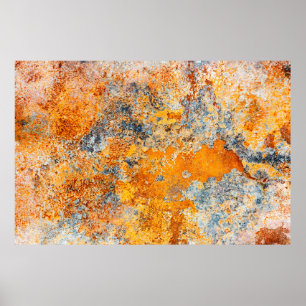 Oude roesttextuur. Grunge rusted metal background. Poster