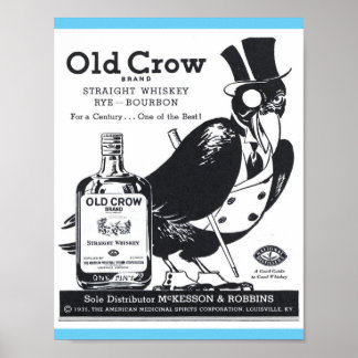 Oude rog recht whisky, rogge, Bourbon en Poster