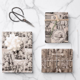 Oude Rome Elegante Antiek Collages Inpakpapier Vel