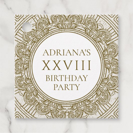 Oude Rome Verjaardagsfeest met stenen elementen Bedankjes Labels (Voorkant)