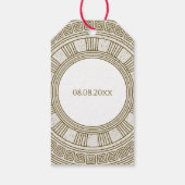 Oude Rome Verjaardagsfeest met stenen elementen Cadeaulabel (Achterkant)