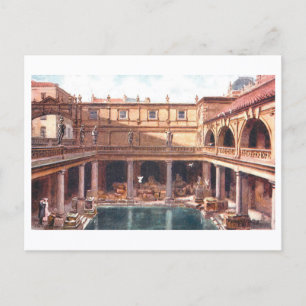 Oude Romeinse baden, Bath, Engeland Briefkaart