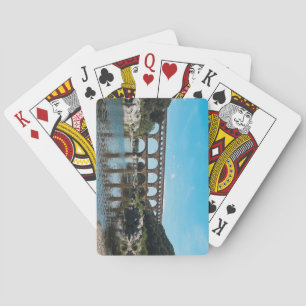 Oude Romeinse brug in Frankrijk Pokerkaarten
