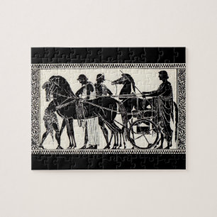 Oude Romeinse mannen en paarden Legpuzzel