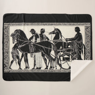 Oude Romeinse mannen en paarden print Sherpa Deken