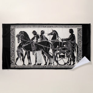 oude Romeinse mannen en paarden Strandlaken