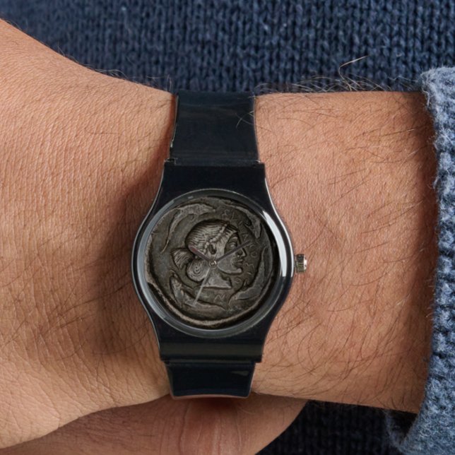 Oude Romeinse munten Dolfijnen Horloge (Creator heeft geüpload)