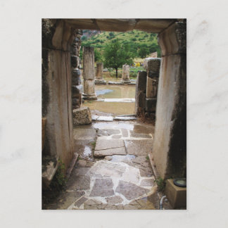 Oude Romeinse steendeuropening in Ephesus, Turkije Briefkaart